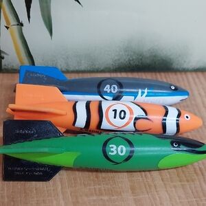 Dive Sticks Set - Blue, Orange, Green Toypedo Lot Of 3